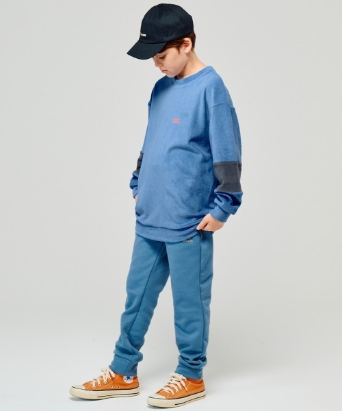 KRIFF MAYER Kid's Collection（クリフメイヤーキッズコレクション）の「超のび袖切替クルー（スウェット・キッズ・ネイビー/レンガ/カーキ/ブルー・120/130/140/150/160/170）」の8枚目の写真