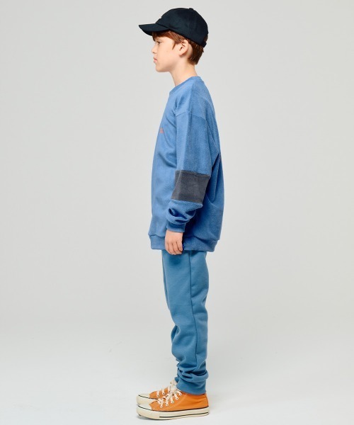 KRIFF MAYER Kid's Collection（クリフメイヤーキッズコレクション）の「超のび袖切替クルー（スウェット・キッズ・ネイビー/レンガ/カーキ/ブルー・120/130/140/150/160/170）」の9枚目の写真