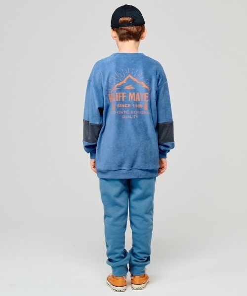 KRIFF MAYER Kid's Collection（クリフメイヤーキッズコレクション）の「超のび袖切替クルー（スウェット・キッズ・ネイビー/レンガ/カーキ/ブルー・120/130/140/150/160/170）」の10枚目の写真