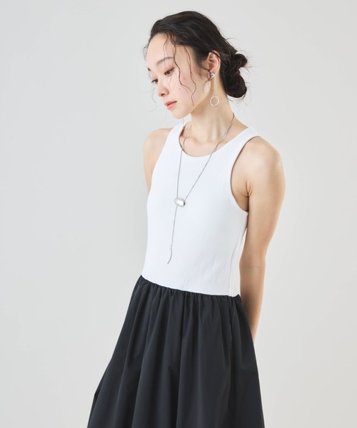 Muscat(マスカット)の「バルーンシルエット タンクワンピース(ワンピース・レディース・ブラック/オフホワイト・F)」の21枚目の写真