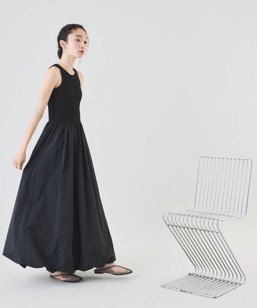 Muscat(マスカット)の「バルーンシルエット タンクワンピース(ワンピース・レディース・ブラック/オフホワイト・F)」の3枚目の写真