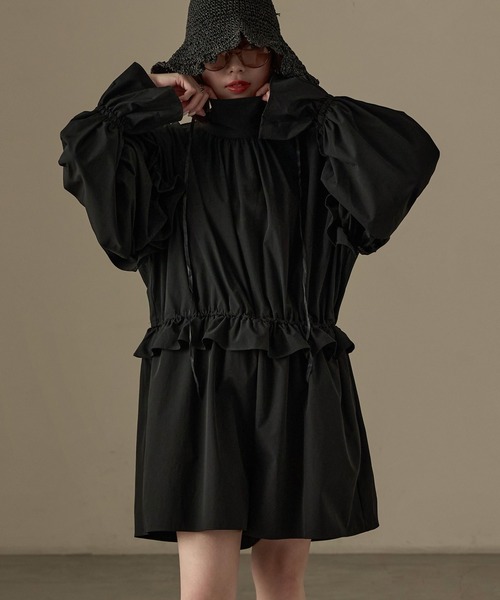 Fashion Letter（ファッションレター）の「水陸両用 フリルデザイン ラッシュガード ロンパース（ラッシュガード・レディース・ブラック・M）」の4枚目の写真