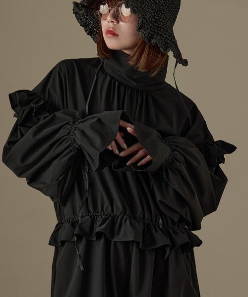 Fashion Letter（ファッションレター）の「水陸両用 フリルデザイン ラッシュガード ロンパース（ラッシュガード・レディース・ブラック・M）」の8枚目の写真