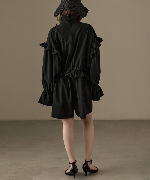 Fashion Letter（ファッションレター）の「水陸両用 フリルデザイン ラッシュガード ロンパース（ラッシュガード・レディース・ブラック・M）」の14枚目の写真