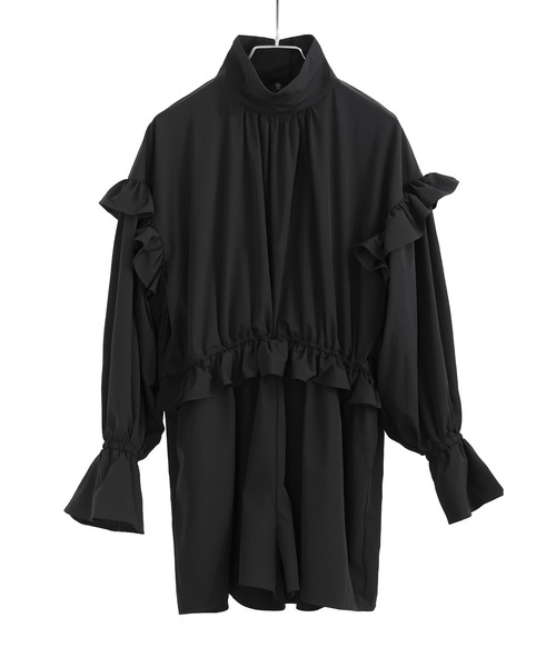 Fashion Letter（ファッションレター）の「水陸両用 フリルデザイン ラッシュガード ロンパース（ラッシュガード・レディース・ブラック・M）」の15枚目の写真