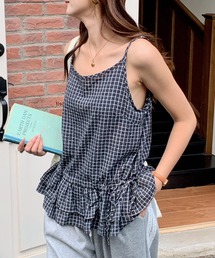 LAFFMO | チェック柄ペプラムキャミソール(キャミソール)