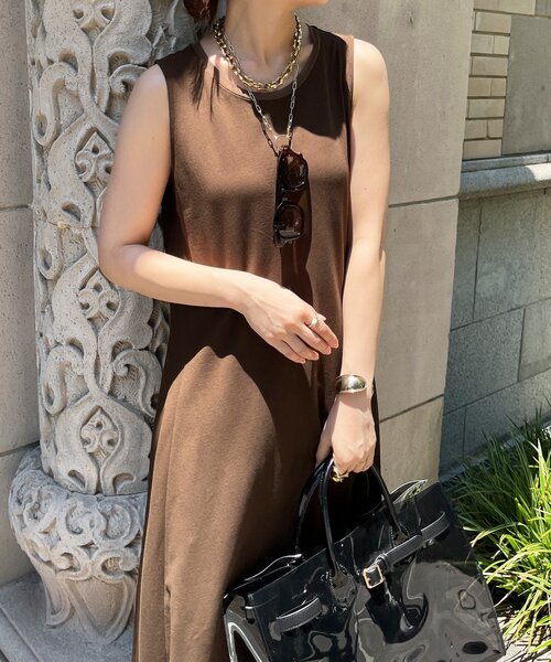 DouDou（ドゥドゥ）の「チュール切替マーメイドフレアワンピース（ワンピース・レディース・ブラウン/ブラック/オレンジ・FREE/TM）」の2枚目の写真