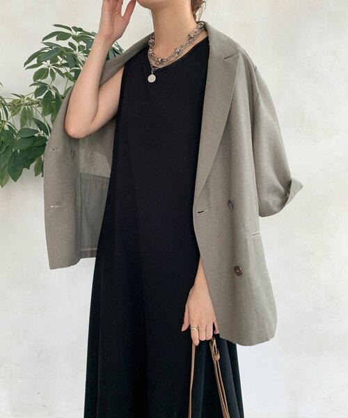 DouDou（ドゥドゥ）の「チュール切替マーメイドフレアワンピース（ワンピース・レディース・ブラウン/ブラック/オレンジ・FREE/TM）」の5枚目の写真