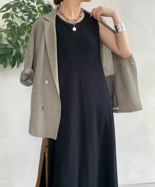 DouDou（ドゥドゥ）の「チュール切替マーメイドフレアワンピース（ワンピース・レディース・ブラウン/ブラック/オレンジ・FREE/TM）」の6枚目の写真