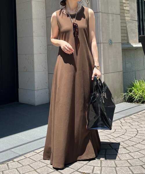 DouDou（ドゥドゥ）の「チュール切替マーメイドフレアワンピース（ワンピース・レディース・ブラウン/ブラック/オレンジ・FREE/TM）」の10枚目の写真