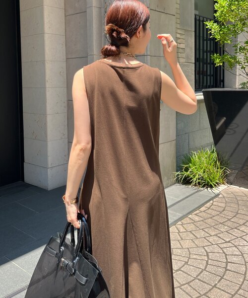 DouDou（ドゥドゥ）の「チュール切替マーメイドフレアワンピース（ワンピース・レディース・ブラウン/ブラック/オレンジ・FREE/TM）」の13枚目の写真