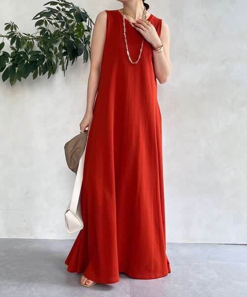 DouDou（ドゥドゥ）の「チュール切替マーメイドフレアワンピース（ワンピース・レディース・ブラウン/ブラック/オレンジ・FREE/TM）」の16枚目の写真