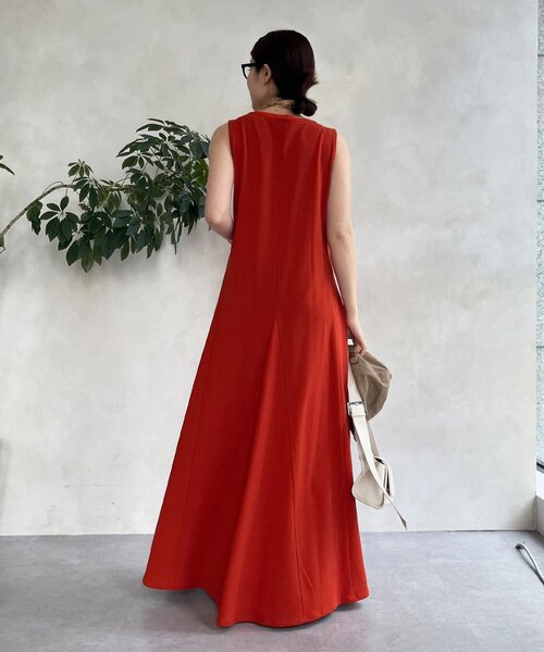 DouDou（ドゥドゥ）の「チュール切替マーメイドフレアワンピース（ワンピース・レディース・ブラウン/ブラック/オレンジ・FREE/TM）」の17枚目の写真