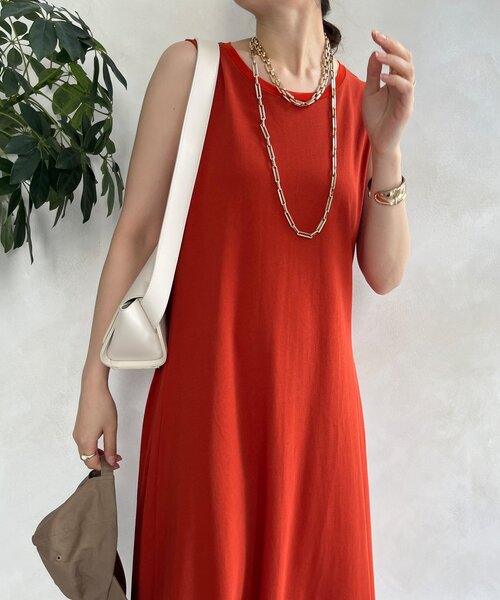 DouDou（ドゥドゥ）の「チュール切替マーメイドフレアワンピース（ワンピース・レディース・ブラウン/ブラック/オレンジ・FREE/TM）」の18枚目の写真