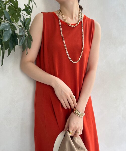 DouDou（ドゥドゥ）の「チュール切替マーメイドフレアワンピース（ワンピース・レディース・ブラウン/ブラック/オレンジ・FREE/TM）」の19枚目の写真