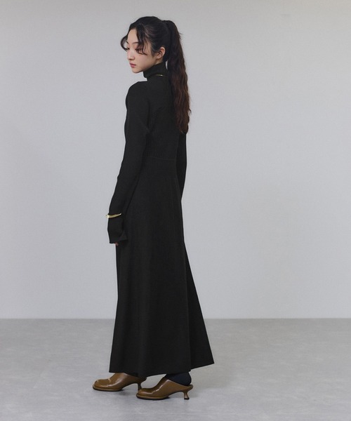 ADAM ET ROPE' FEMME  MIXパターンニットワンピース WEB限定(一部店舗展開あり)】MIXパターンニットワンピース