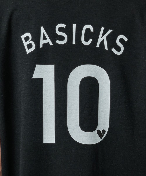 トップス Basicks FOOTBALL SHIRT M BASICKS】Football Print T-Shirts（Tシャツ/カットソー