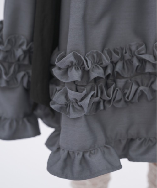 idem サイドリボンボリュームスカート asymmetry frill 2way ribbon skirt / 【リボン取外し可能