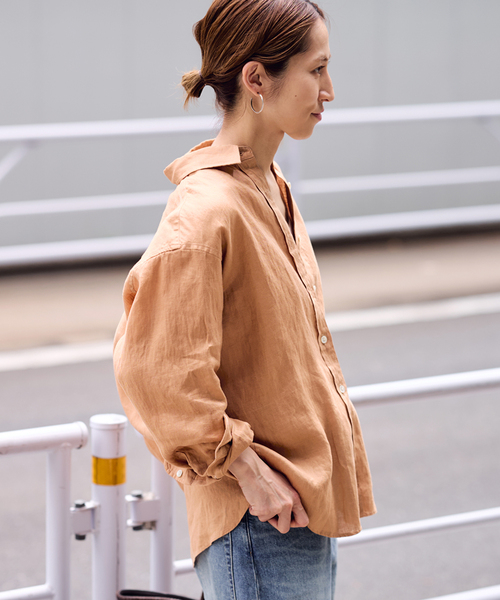 framework リネンシャツ FRAMeWORK ブラウス シャツ コットンリネンオーバーシャツ