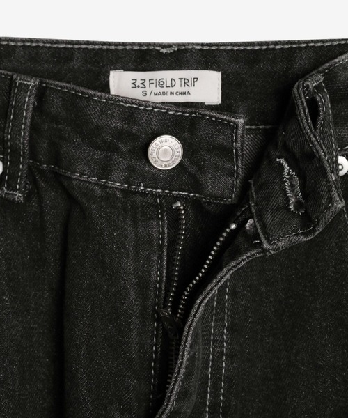 3.3 Field Trip （3.3フィールドトリップ）の「3.3Field Trip／サイドボタンデニム（デニムパンツ・レディース・ブラック・SMALL）」の18枚目の写真