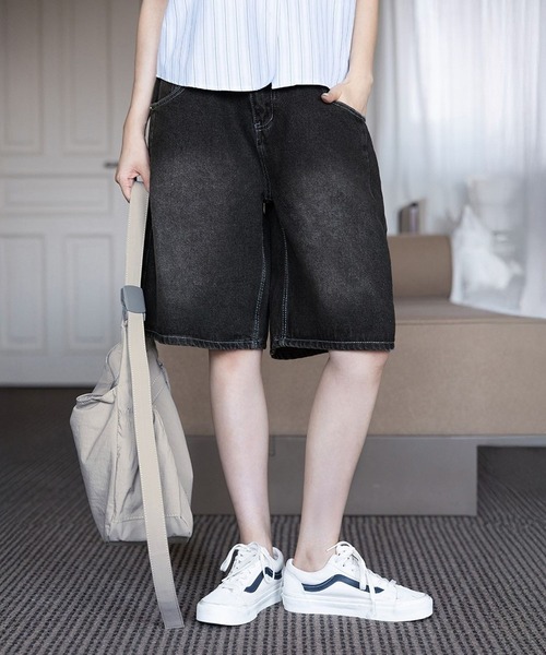 3.3 Field Trip （3.3フィールドトリップ）の「3.3Field Trip／サイドボタンデニム（デニムパンツ・レディース・ブラック・SMALL）」の5枚目の写真