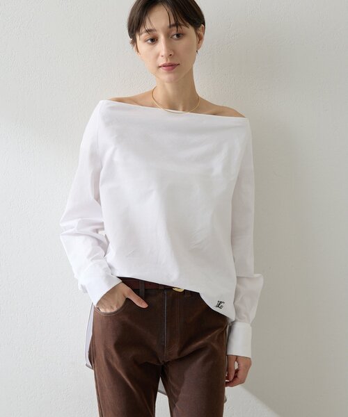 Whim Gazette（ウィムガゼット）の「ブロードオフショルダーブラウス（シャツ/ブラウス・レディース・オフホワイト/サックスブルー/ブラック・FREE）」の21枚目の写真