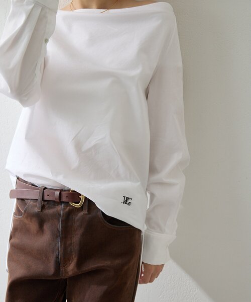 Whim Gazette（ウィムガゼット）の「ブロードオフショルダーブラウス（シャツ/ブラウス・レディース・オフホワイト/サックスブルー/ブラック・FREE）」の22枚目の写真