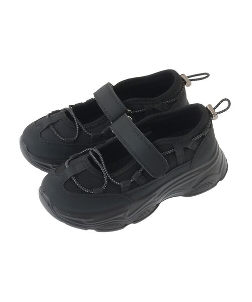 Green Parks(グリーンパークス)の「RUPIS.ドローコードスニーカー(スニーカー・レディース・アイボリー/ブラック・S/M/L)」の3枚目の写真