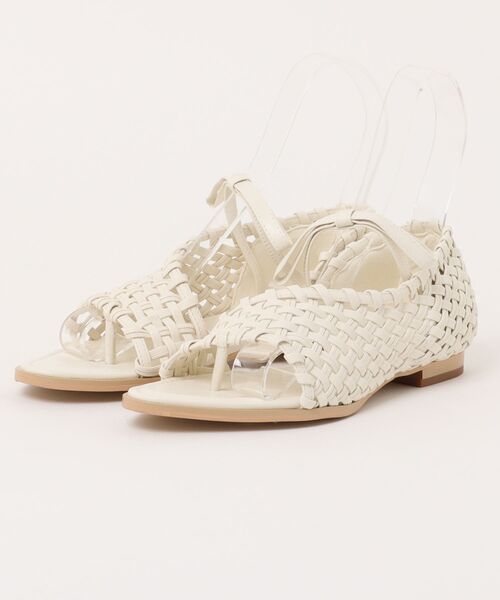 MERCURYDUO(マーキュリーデュオ)の「JOCELYN WEAVE STRAP FLIP-FLOPS -(パンプス・レディース・ホワイト/ブラック・36)」の1枚目の写真
