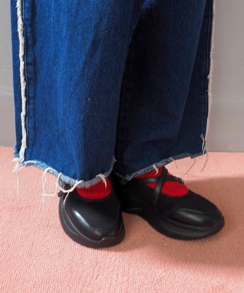 あしながおじさん（アシナガオジサン）の「厚底バレエシューズ　4810001（スニーカー・レディース・ガンメタ/ダークグレー/ブラック/シルバー・23.5cm/22.5cm/24.5cm/23cm/24cm）」の18枚目の写真