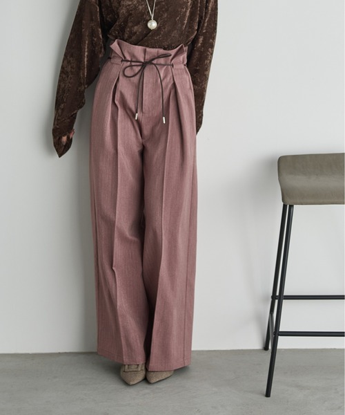 ヘリンボーンベルトタックパンツ（スラックス）｜THE YOn（ザヨン）の