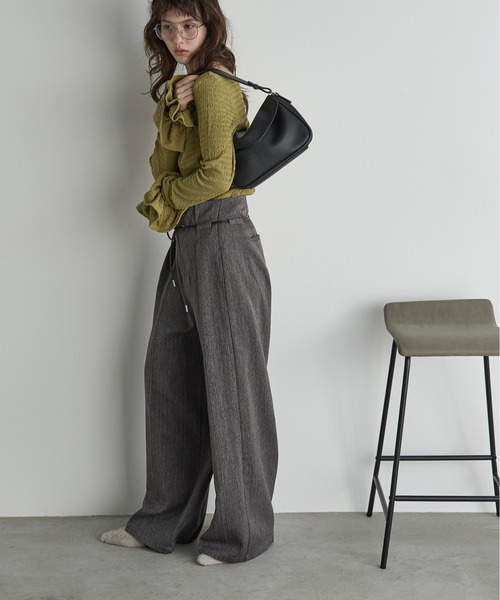 ヘリンボーンベルトタックパンツ（スラックス）｜THE YOn（ザヨン）の