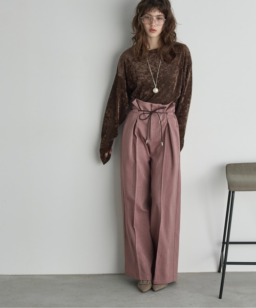 ヘリンボーンベルトタックパンツ（スラックス）｜THE YOn（ザヨン）の