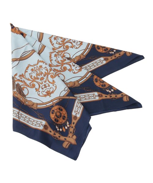 Green　Parks（グリーンパークス）の「・ベルトタッセルスカーフ 90×90（バンダナ/スカーフ・レディース・ブラック/ブルー・FREE）」の13枚目の写真