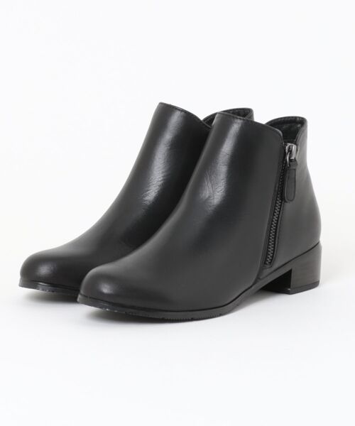 Piedi Nudi(ピエディヌーディ)の「piedi nudi/ピエディヌーディ 本革 ベーシック ショートブーツ(ブーツ・レディース・ダークブラウン/ブラック/グレー・24.0cm/23.5cm/23.0cm/22.5cm/24.5cm)」の1枚目の写真