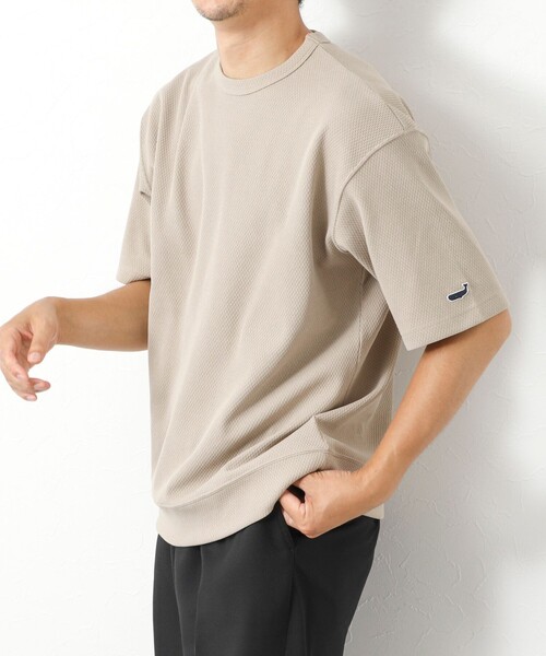 NOLLEY’S(ノーリーズ)の「【IRM】《吸水速乾/UVカット》超軽量ワッフル クジラT 25SS(Tシャツ/カットソー・メンズ・ホワイト/ベージュ/ネイビー・S/M/L/XL)」の1枚目の写真