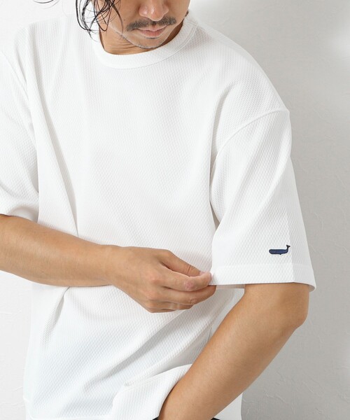 NOLLEY’S(ノーリーズ)の「【IRM】《吸水速乾/UVカット》超軽量ワッフル クジラT 25SS(Tシャツ/カットソー・メンズ・ホワイト/ベージュ/ネイビー・S/M/L/XL)」の10枚目の写真