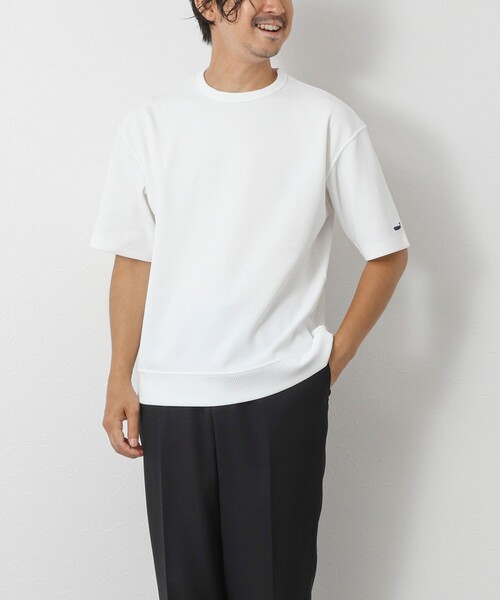 NOLLEY’S(ノーリーズ)の「【IRM】《吸水速乾/UVカット》超軽量ワッフル クジラT 25SS(Tシャツ/カットソー・メンズ・ホワイト/ベージュ/ネイビー・S/M/L/XL)」の6枚目の写真