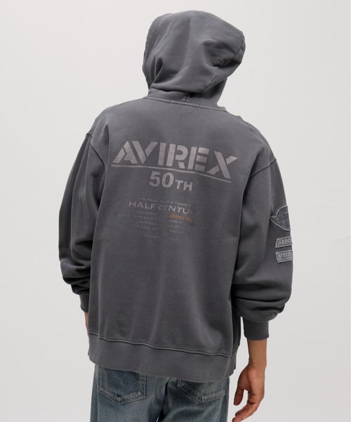 AVIREX 50周年　ジップアップパーカー 50th Anniversary》FADE WASH ZIP UP PARKA / 50周年 フェイド