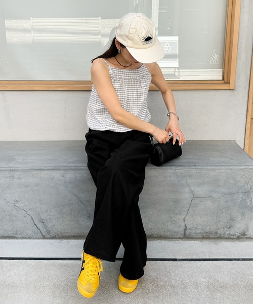 LE MORE（リモア）の「チェックキャミブラウス（タンクトップ・レディース・カーキ/ネイビー/アイボリー・FREE）」の20枚目の写真