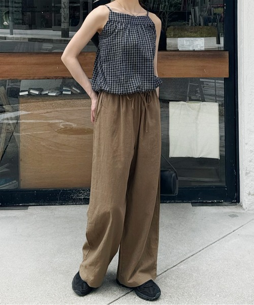 LE MORE（リモア）の「チェックキャミブラウス（タンクトップ・レディース・カーキ/ネイビー/アイボリー・FREE）」の10枚目の写真