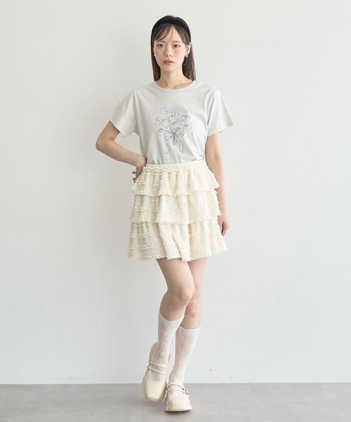 earth music&ecology（アースミュージックアンドエコロジー）の「フリフリミニスカート（スカート・レディース・アイボリー/ブラウン/ブラック・FREE）」の12枚目の写真