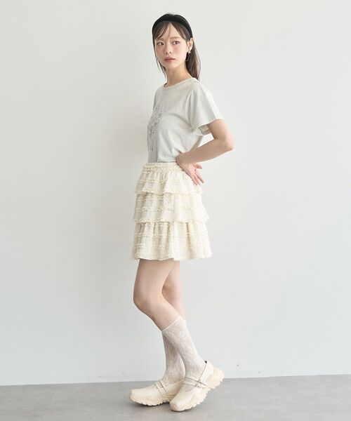 earth music&ecology（アースミュージックアンドエコロジー）の「フリフリミニスカート（スカート・レディース・アイボリー/ブラウン/ブラック・FREE）」の13枚目の写真