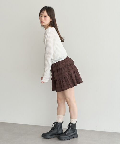 earth music&ecology（アースミュージックアンドエコロジー）の「フリフリミニスカート（スカート・レディース・アイボリー/ブラウン/ブラック・FREE）」の20枚目の写真