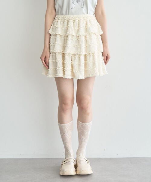 earth music&ecology（アースミュージックアンドエコロジー）の「フリフリミニスカート（スカート・レディース・アイボリー/ブラウン/ブラック・FREE）」の22枚目の写真