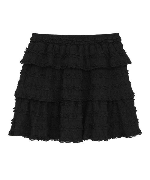 earth music&ecology（アースミュージックアンドエコロジー）の「フリフリミニスカート（スカート・レディース・アイボリー/ブラウン/ブラック・FREE）」の4枚目の写真