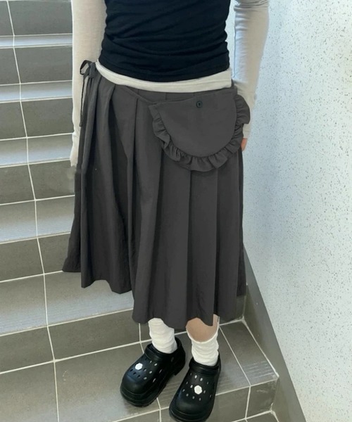 HALEY PESCA(ヘーリーペスカ)の「HALEY PESCA/【ウエストポーチ付き】ミディアム丈スカート(スカート・レディース・ホワイト/グレー/ブラック・FREE)」の17枚目の写真