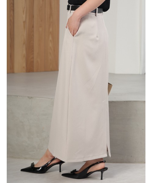 fifth（フィフス）の「【ベルト付き】ベーシックタイトロングスカート（スカート・レディース・ブラック/ベージュ・M）」の3枚目の写真