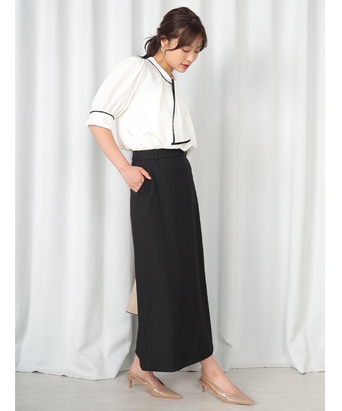 fifth（フィフス）の「【ベルト付き】ベーシックタイトロングスカート（スカート・レディース・ブラック/ベージュ・M）」の9枚目の写真