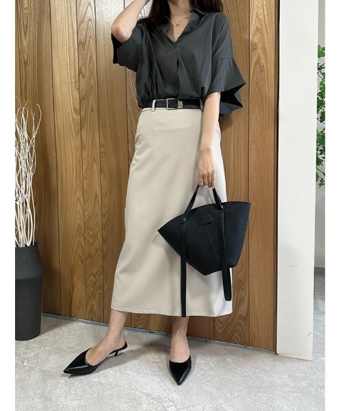 fifth（フィフス）の「【ベルト付き】ベーシックタイトロングスカート（スカート・レディース・ブラック/ベージュ・M）」の12枚目の写真